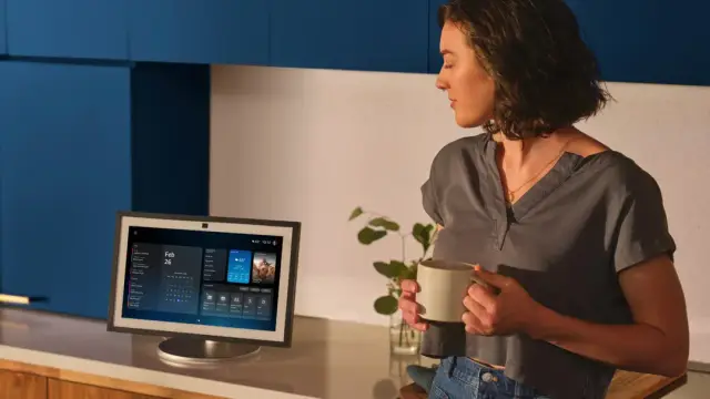 Amazon Echo smart speaker and display using Alexa+ generative AI features