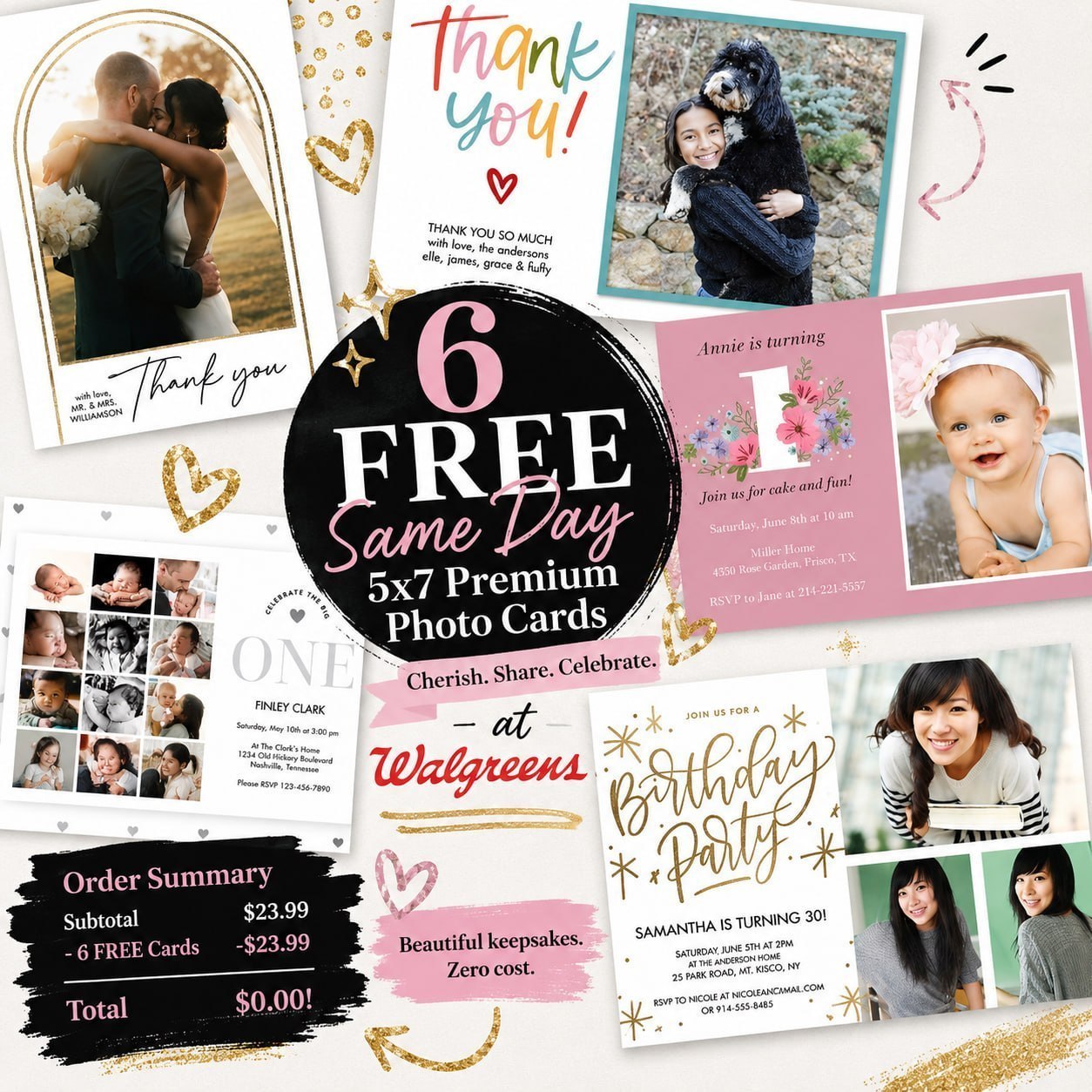 Walgreens 5x7 Premium Photo Cards – Set of 6 Use promo code — PREM6 