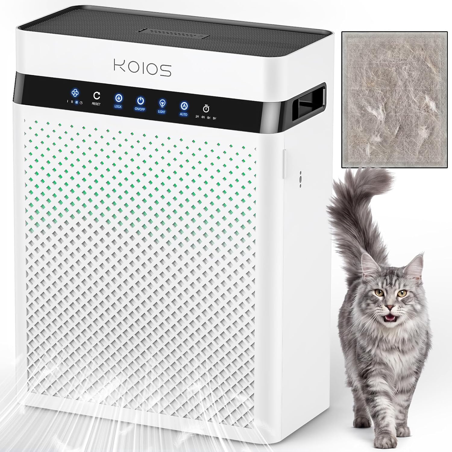 KOIOS K03 Air Purifier for Large Rooms Up to 2,400 Sq. Ft.