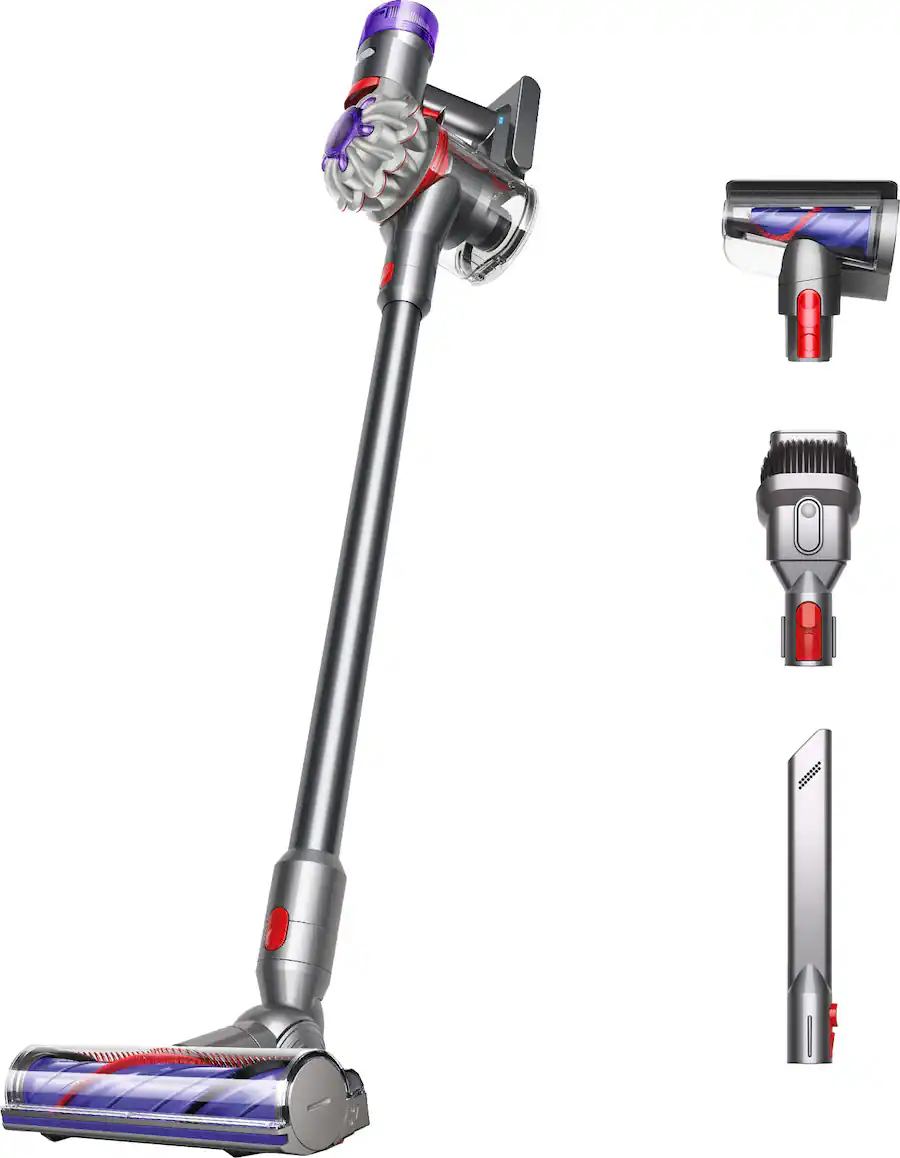 Dyson V8 Cordless Vacuum with 6 Accessories – Silver/Nickel